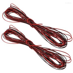 Accessori per l'illuminazione 2X 22 Gauge 15M Rosso Nero Zip Wire AWG Cavo di alimentazione a terra incagliato in rame per auto