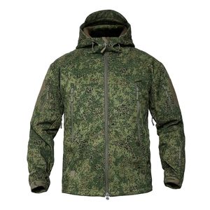 メンズジャケットMege Military Camouflage Fleece Tactical Jacket Men Waterproof SoftShell Windbreaker Winter Army Hooded Coat Hunt Clothes220907