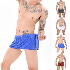 Shorts masculinos Sono sexy Bottoms Microfiber pijamas homens roupas de noite calças de toalha curta lateral robô de banho culotes macios grossos de alta qualidade