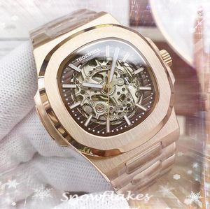 Luxury automatic mechanical movement watch 40mm 904L stainless steel mens square top quality High Quality Hollowed Out 5TM Waterproof Wristwatch Accessories