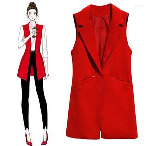 Gilet da donna Gilet blazer lungo da donna Giacca senza maniche taglie forti