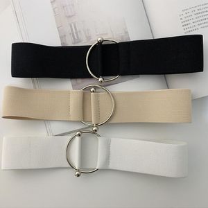 Cinture in vita elastico per donne donne nere a fascia semplice fascia rotonda decorazione cappotto maglione abito di colore riso color ceinture