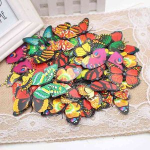 Faux Floral Greenery 10 STKS PVC magnet butterfly wall stickers fridge stickers nursery decoration cute DIY creative butterfly J220906