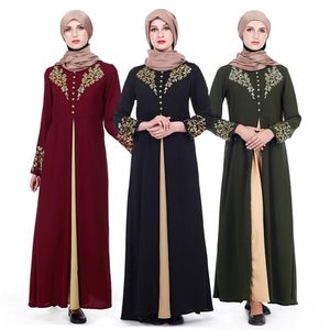 Vestido Longo Floral Vermelho venda por atacado-Moda Muslim Print Women Mybatua abaya com hijab jilbab roupas islâmicas maxi vestido hrowshipship3059