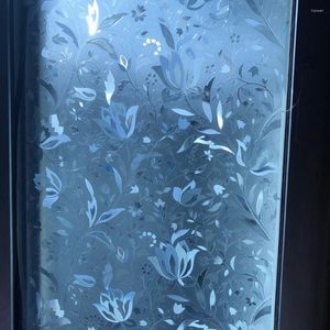 Adesivi per finestre 45 200 cm Pellicola senza colla Laser Tulip Privacy Adesivo per vetro Statico Smerigliato Cucina Bagno Camera da letto Decorazione domestica