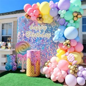 Andere Event-Partyzubehör QIFU Macaron-Luftballons Girlande Latex-Ballons Bogen Alles Gute zum Geburtstag Partydekoration Kinder Erwachsene Hochzeit Ballonkette Babyparty Ballon 220906