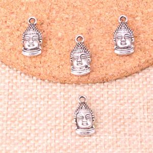 Buda Charme Prata venda por atacado-79pcs Charms Buddha Cabeça mm Antigo que faz pingente encaixar jóias tibetanas de prata tibetana
