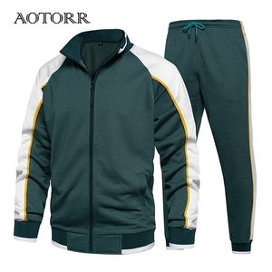 Mens Tracksuits Men Tracksuit Casual Spring Autumn Mens Set Joggers Sportwear JacketSpants 2 Piece Set Patchwork Running Sports Suit EU Storlek 220906