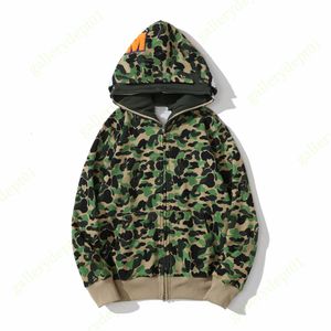 green designer hoodies shark mens hoodie tech fleeces women sweatshirts shark sweaters hoody oversized color camo wide full zip double cap Hoodies for men hoodys