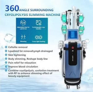 Högkvalitativ 360 Cryolipolysis Freezen Slimming Body Fat Freezing Radiofrekvens Viktminskningsmaskin Kylning av bantning med 5 handtag Kavitation Form