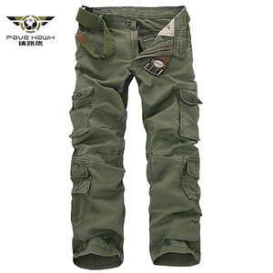 Men's Pants Cargo Casual Loose Multi Pocket Long Trousers Camouflage Military Male street Joggers Plus Size 44 220907