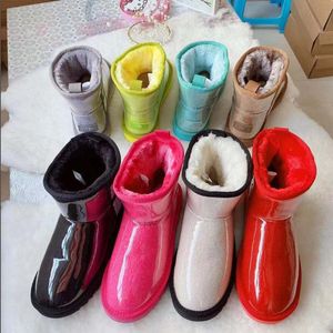 2022 transparent jelly snow boots for men and women new winter short tube bright surface warm boots large size US4-US13