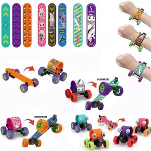 Children's Toys Novelty Games Bracelet Deformation Scooter Recoil Cartoon Patting Belt Model Creative Collision Toy Prizes Gifts