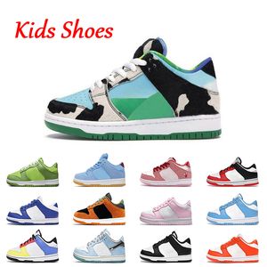 Kids Sneakers Children Kid Designer Shoes White Black UNC Syracuse Pink Foam Phillies Kentucky Chlorophyll StrangeLove Top Quality Sports Trainers 26-35