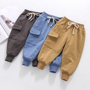 Baby Trousers Boys Solid Color Children's Pants Kids Cargo Pants Spring Autumn Clothing Boy Casual Style 20220907 E3