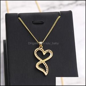 Collane a pendente Love Geometry Necklace 925 Sterling Sier Jewelry Mothers Day Son Heart a pendente in acciaio inossidabile goccia de dhseller2010 dh84d