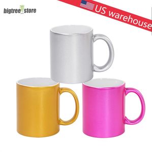 11oz de sublimação caneca cerâmica caneca handgrip caneca caneca em branco Tumblers Personalidade DIY Caixa individual de transferência térmica Copo dos EUA