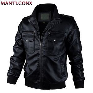 Giacca da moto da uomo in pelle sintetica MANTLCONX Autunno Primavera Giacca a vento Moda PU Giacche Capispalla maschile Caldo 5XL 6XL 220907