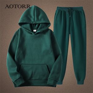 Mens Tracksuits Solid Mens Tracksuit Spring Autumn Streetwear Mens Hoodie Suit Men Two Pieces Sets Oversized Hooded Sportswear Outfits Male 220906