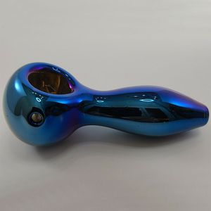 Latest Cool Colorful Rainbows Thick Glass Pipes Portable Design Spoon Bowl Dry Herb Tobacco Filter Bong Handpipe Handmade Oil Rigs Iridescent Smoking DHL Free