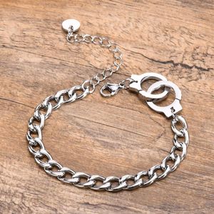 Link Bracelets Handcuff Bracelet Men Chunky Curb Chain Jewellery Stainless Steel Stacking Unisex