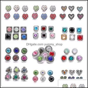 Other Fashion Mini Rhinestone Snap Button Jewelry Components 12Mm Metal Snaps Buttons Fit Earrings Bracelet Bangle Noosa Dhseller2010 Dhl4F