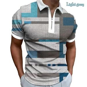 Polo da uomo The Stripe Square Polo stampata T-shirt estiva da uomo a maniche corte Abbigliamento da uomo Taglia europea S-3XL 220906