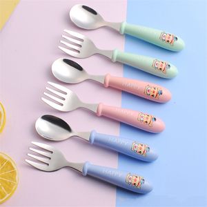 Copos pratos utensils utensílios de bebê conjunto de utensílios de mesa de mesa de aço inoxidável para crianças meninas para crianças cartoon de alimentos infantis de alimentação de alimentação infantil