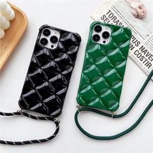 Necklace Strap Phone Cases For iPhone11 12 13 14/pro/promax/max /xr/x /xs/7 8/plus/SE2 3 New Design Diamond Shape Cover