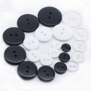Papillon 3 dimensioni 100 pezzi fai da te 2 fori bottoni per vestiti resina artigianale trasparente bianco nero decorativo accessori per cucire