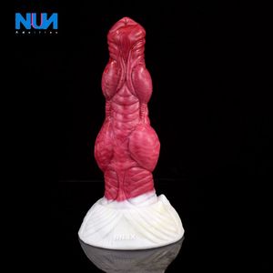 Beauty Items NUUN kobieta masturbacja symulacja pynnego silikonu dildo big knot kolor kulki analne szok prostaty sodom stick