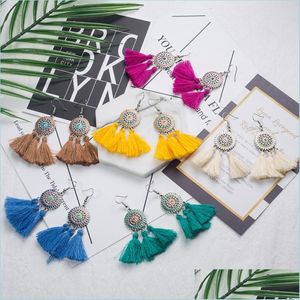 Inne czeskie kolczyki z frędzlami dla kobiet dla kobiet swobodna biżuteria Fringe Dangle Drope Earring Hook wiszący prezent G602S F Dostawa 2021 DH1og