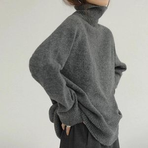 Women's Sweaters Women's CGC 2022 Winter Cashmere Women Turtleneck Sweater Casual Long Sleeve Pullover Oversized Soft Knitted Jumper