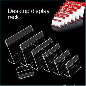 Dekoracja imprezy Dekoracja supermarket akrylowy przezroczysty plastikowy pulpit znak etykieta Rama cena Tag Display Paper Paper Card Nazwa nazwa Dh5:00