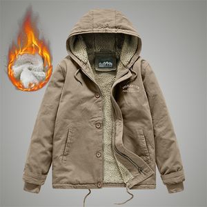 Giacche da uomo Addensare Cappotti In pile Con cappuccio Volo invernale Bomber militare Abbigliamento maschile Giacca calda casual antivento 220907