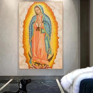 Quadro su tela Vergine Maria Carattere Arte cristiana Poster religiosi Stampe Immagine di arte della parete per la decorazione della parete del soggiorno Cuadros