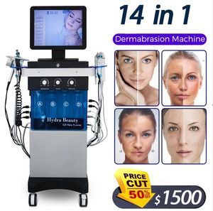 Ny 11 i 1 Hydra Facail H2O Dermabrasion Aqua Face Clean Microdermabrasion Professional Oxygen Facial Machine Crystal Diamond Water Peeling