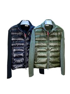 Men Women Designer Jackets Knitted Long-Sleeve Paneled Down Zipper Coat Winter Outdoor Parks Coats Warm Jacketmm01