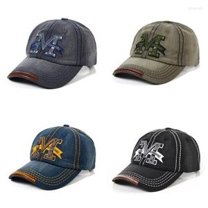 Metalik Kapak toptan satış-Top Caps Metalik Baskı M harf Beyzbol Kapağı Kadınlar ve Erkekler Ayarlanabilir Snapback Yaz Unisex Trucker Hats Moda Dad Şapkası