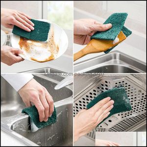 Esponjas vasculas almofadas verde escuro Durável Durable scour Pad Propósito Geral Scrub Sponge Scouring Non-Ratch Pote Pote Cleanin DHWSB