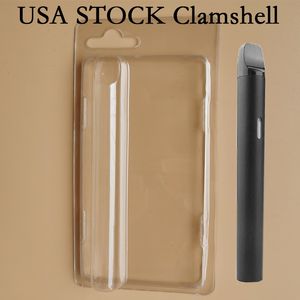 Duidelijke clamshell wegwerp vape pen ecig accessoires pakket pakket VS stock blister pack voor ml transparante clam shell daporizer container oem ondersteuning inzetekaart