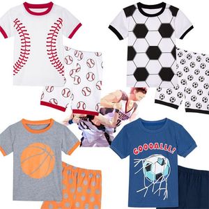 Barn Pyjamas Kids Boy Football Sleepwear Set Halloween Carnival Christmas Elf Xmas Nightwear Toddler Santa Claus kläder 20220907 E3