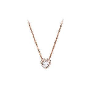 925 Sterling Silver Heart Pendant ketting originele doos voor Pandora CZ Diamond Bright Star Chain Necklace Women and Men Set Gifts272R