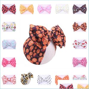 Headbands Baby Girls Knotted Headbands 21 Styles Big Bows Turban Hairbands Children Newborn Infant Toddler Party Hair Acc Carshop2006 Dh0Z2