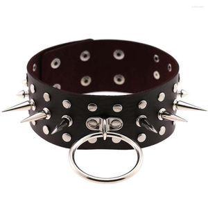 Girocollo ZIMNO Surround Spike Rivetti Sexy Cool Stuff Collare gotico Steampunk Collane Donna Uomo Girocolli Pelle Goth Punk Egirl Gioielli