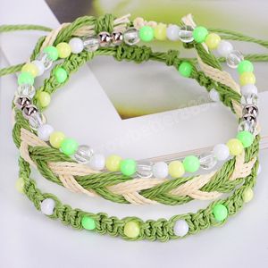 حبل ملون مضفر أساور بوهيميا للنساء الرجال لطيف الخرز Strand Boho Braclets هدايا مجوهرات الصداقة المحظوظ