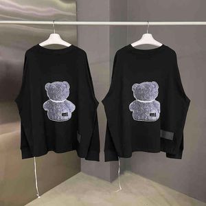 Welldone Designer Hoodies Mans T shirt L st Cauual tr ja Fashion Sweatershirts Track M Reflektiv Pearl Necklace Luminous Bear Tide Long Sleeve Sweater
