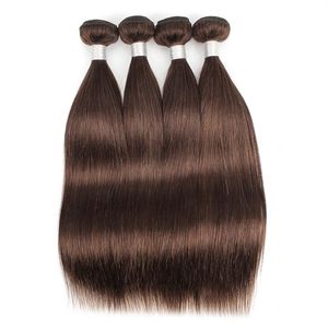 Średni brązowy pakiet prosty oferty brazylijskie dziewicze włosy ludzkie splaty lub wiązki cala f