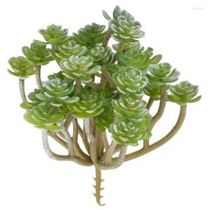 Decorative Flowers Artificial Succulent Green Flocking Fake Plants Succulents Simulation Desktop Bonsai Wedding Party Home Decor