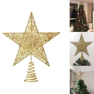 Decorações de Natal Tree Topper Star com glitter colorido para decoração de decoração 3 tamanhos 15cm 20cm 25cm 6 cores